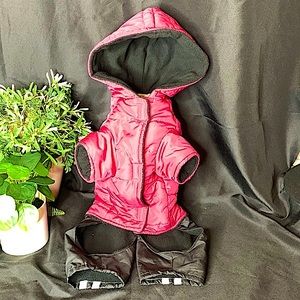 Companion Road Reflective Magenta / burgundy  Doggie Snow Suit Size medium